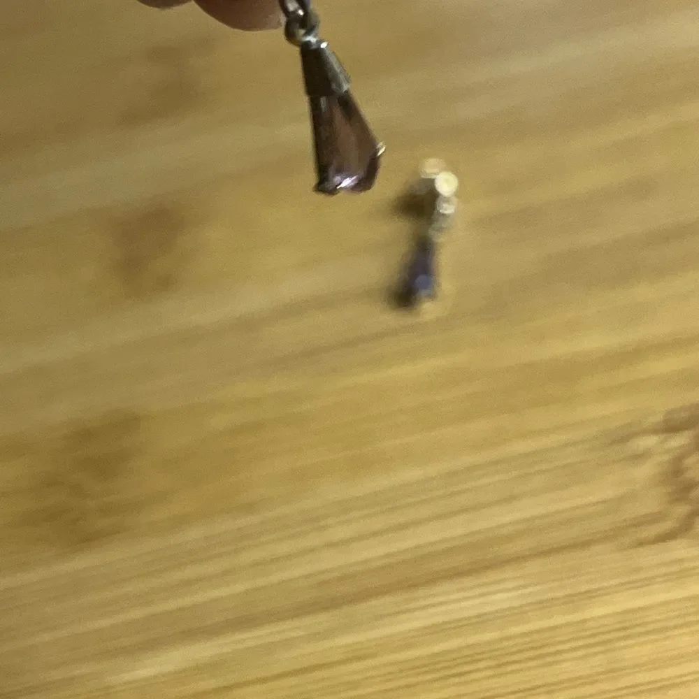 Vintage Gold & Genuine Amethyst Drop Earrings with Matching Pendant